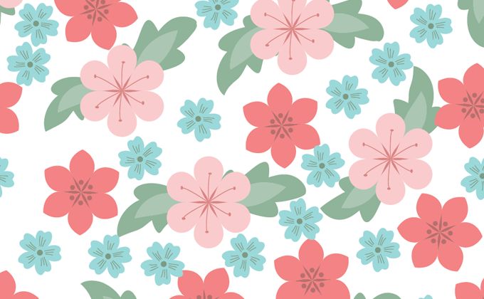 680x420 White Flower Pattern Vector