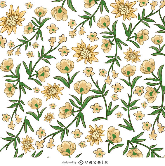565x570 Yellow And White Flower Pattern