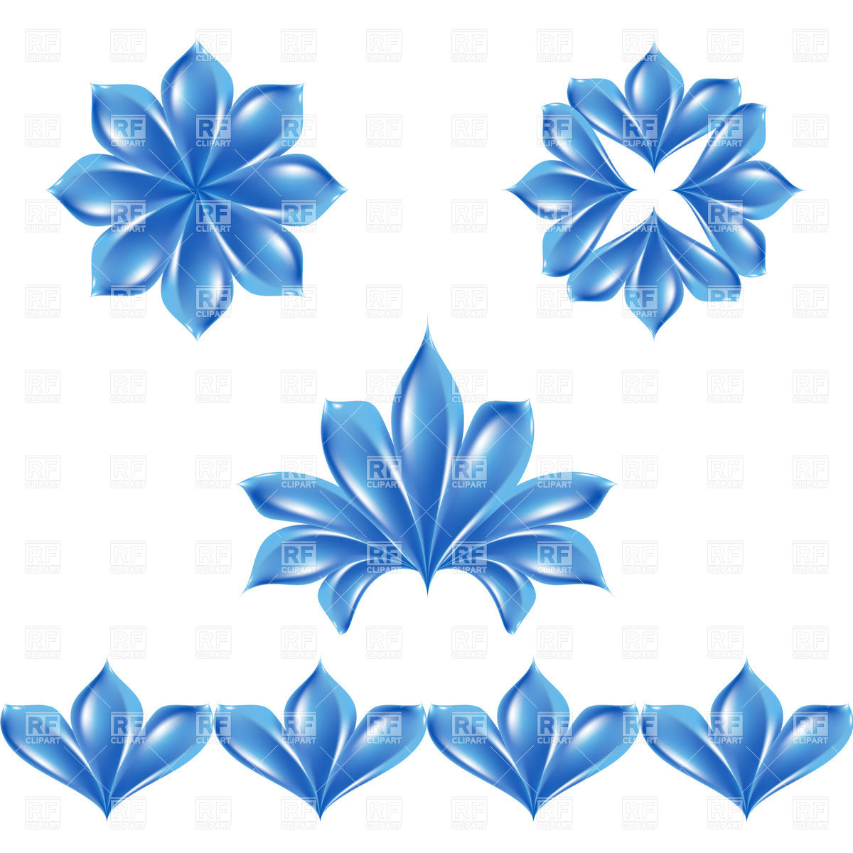 1200x1200 Set Of Abstract Flowers And Petals Vector Image Vector Artwork