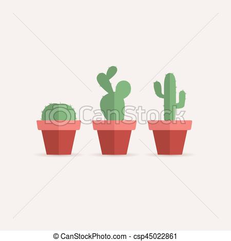450x470 Set Vector Illustration Of A Cactus On A White Background.... Clip