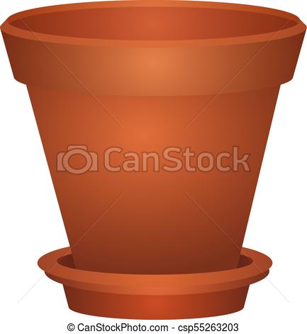 433x470 Empty Flower Pot Vector Eps 10.