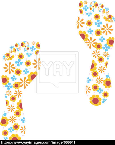 404x512 Flower Power Footprints Vector Vector