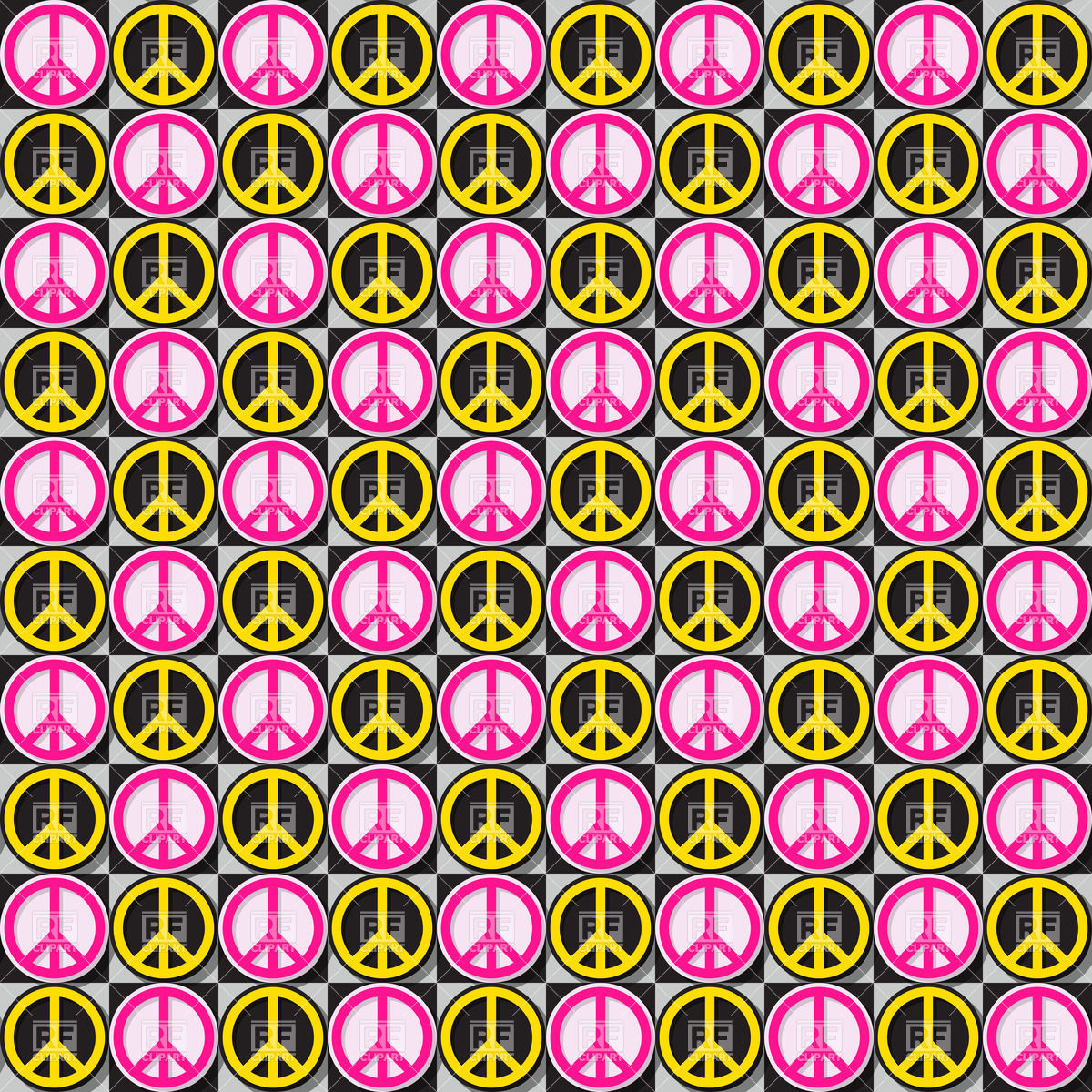 1200x1200 Flower Power Seamless Background Vector Image Vector Artwork Of