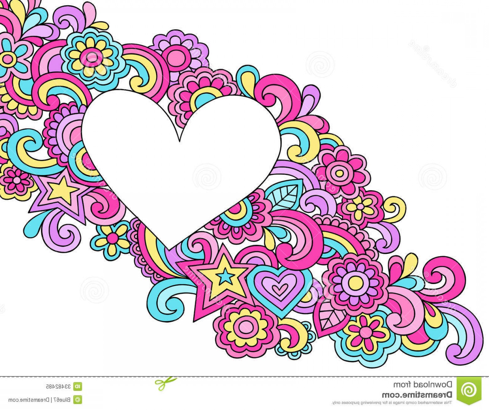 1560x1308 Royalty Free Stock Photo Psychedelic Heart Frame Doodle Vector