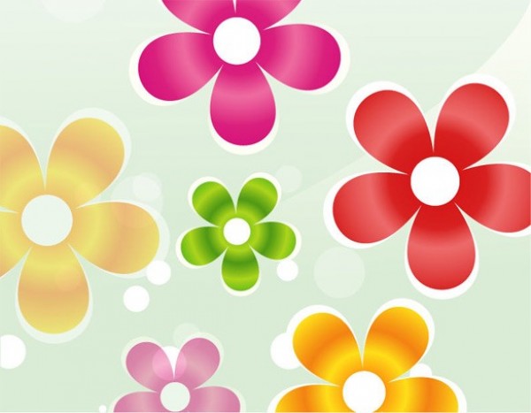 600x467 Colorful Flower Power Abstract Vector Background