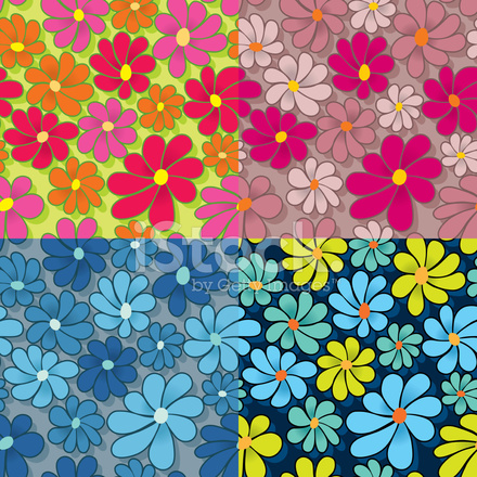 440x440 Flower Power Pattern Stock Vector