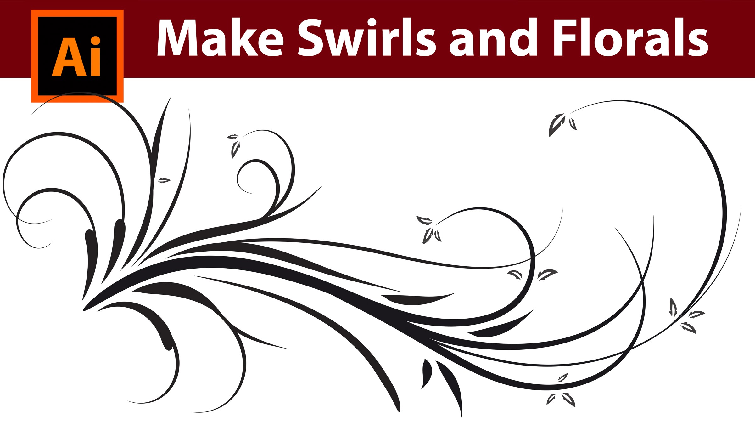 2400x1350 Illustrator Vector Swirls Swooshes Floral Tutorial
