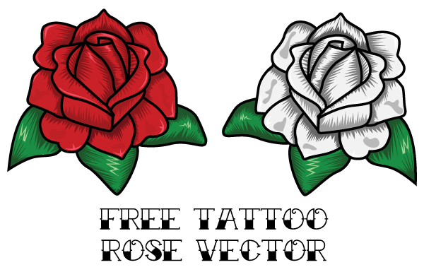 600x385 Free Rose Tattoo Vector 123freevectors