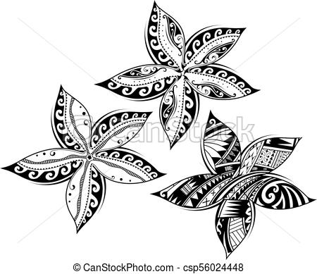 450x389 Plumeria Flower As Tribal Style Tattoo. Plumeria Flower As Tribal