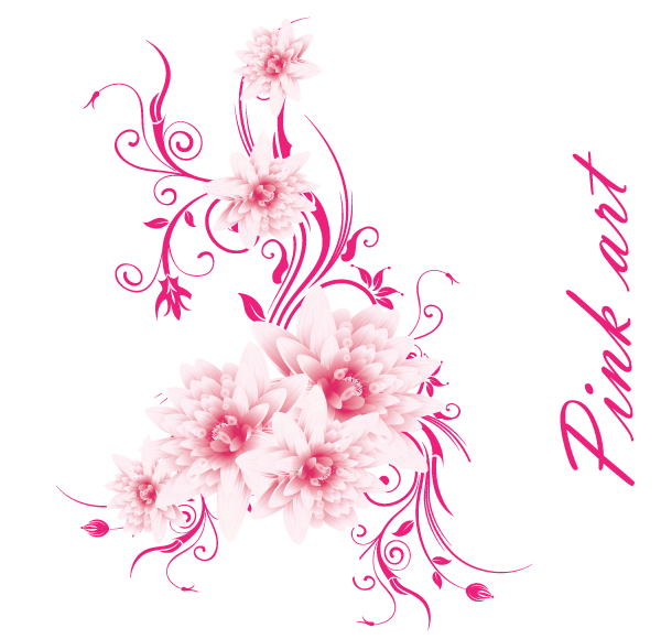 600x580 Free Vector Art Lovely Pink Flowers 123freevectors