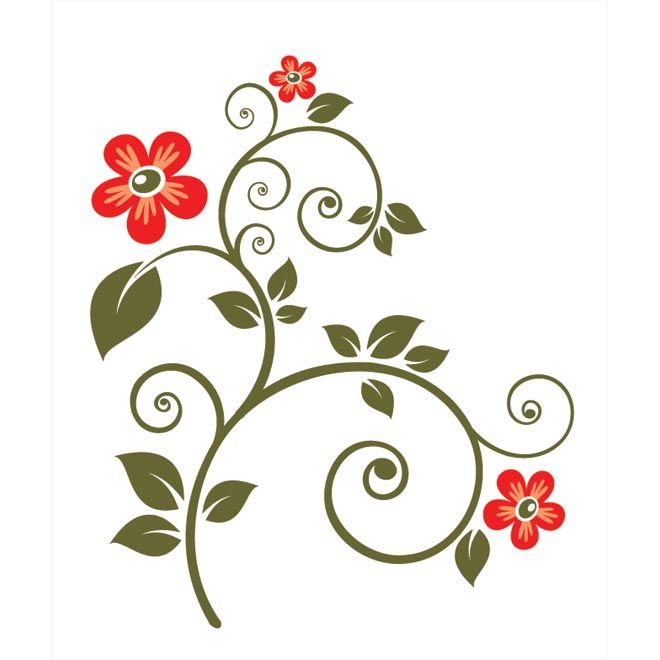 660x660 Vector Ornate Red Flower Clip Art Vector Floral 00024