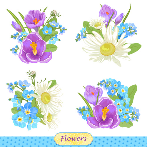 500x500 Vivid Flowers Vector Art 01 Free Download