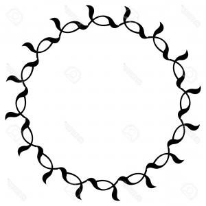 300x300 Photostock Vector Silhouette Flower Frame Simple Black And White