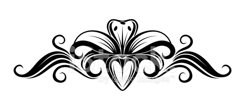 799x359 Black Silhouette Of Lily Vector Stock Vector