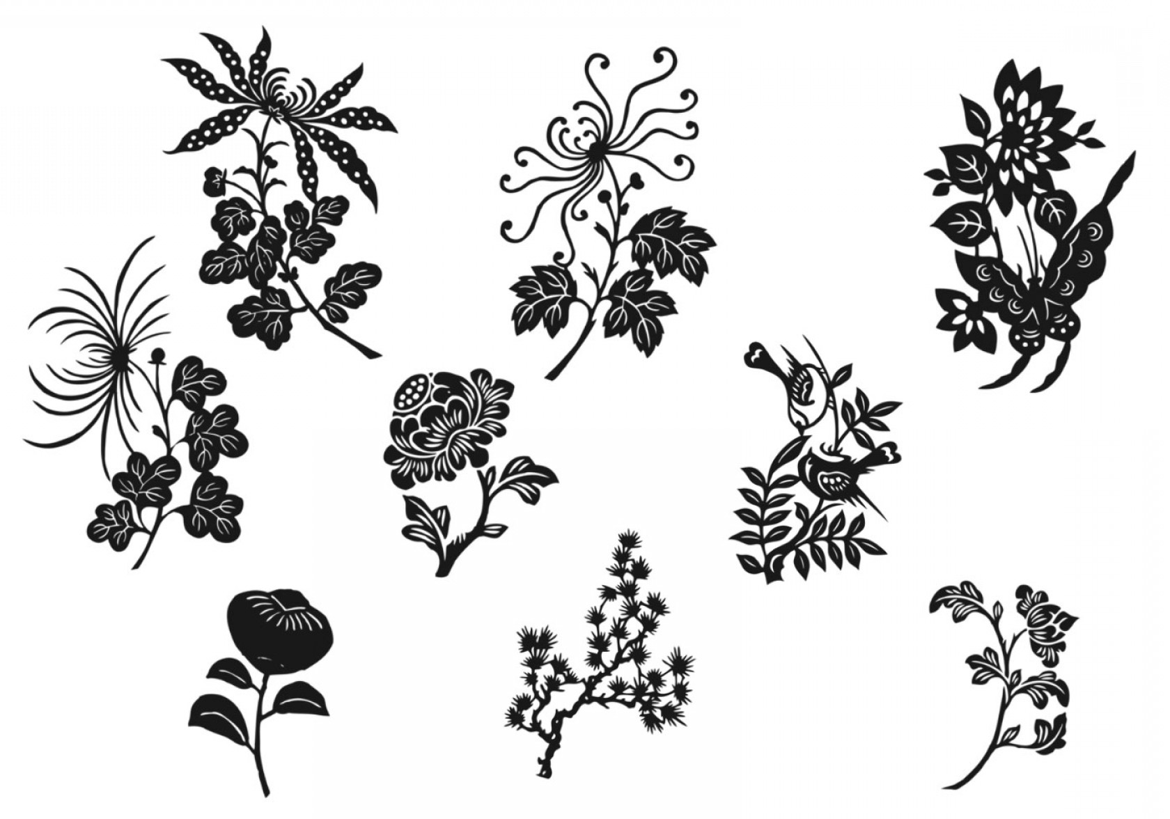 Flower Vector Black And White at GetDrawings | Free download