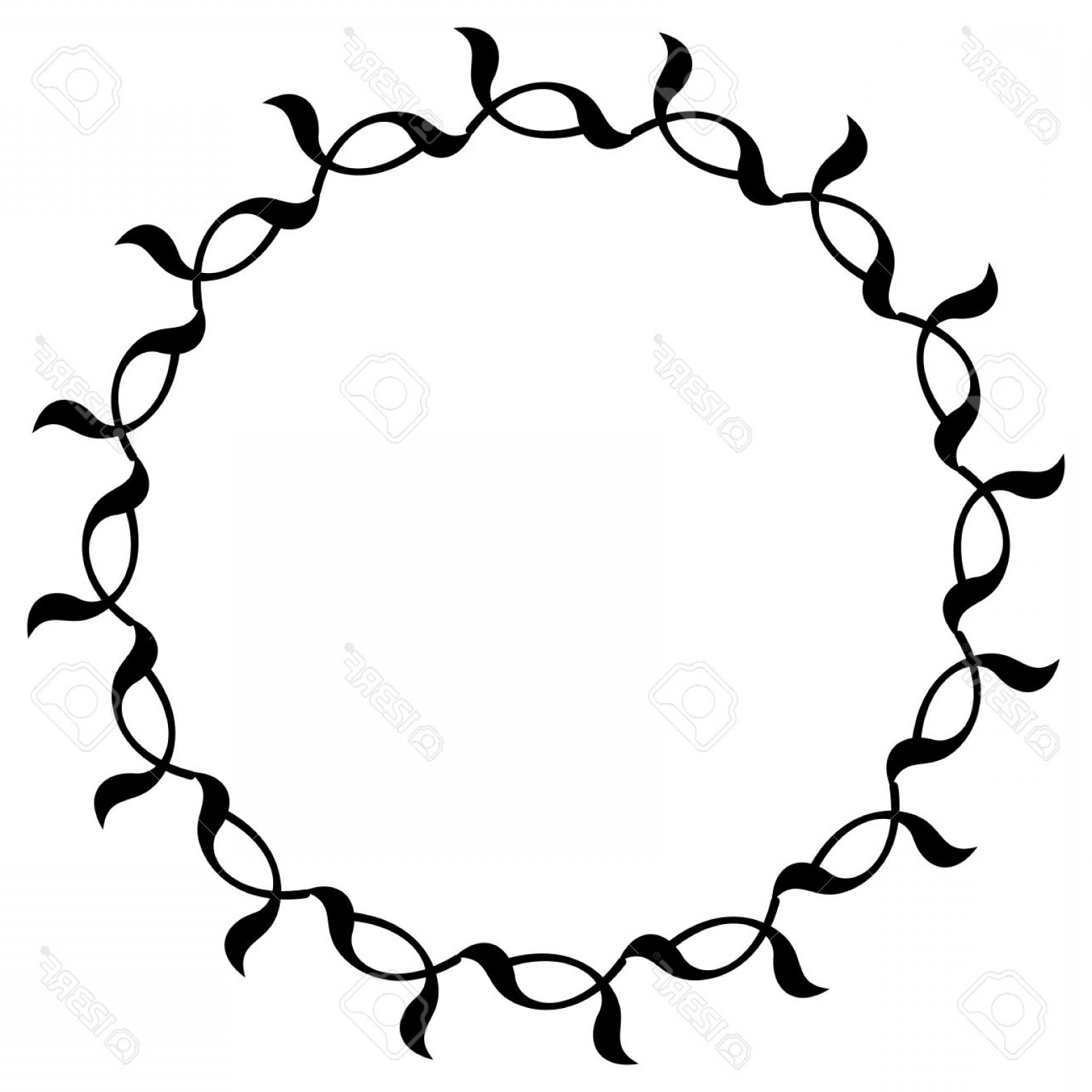 1560x1560 Photostock Vector Silhouette Flower Frame Simple Black And White