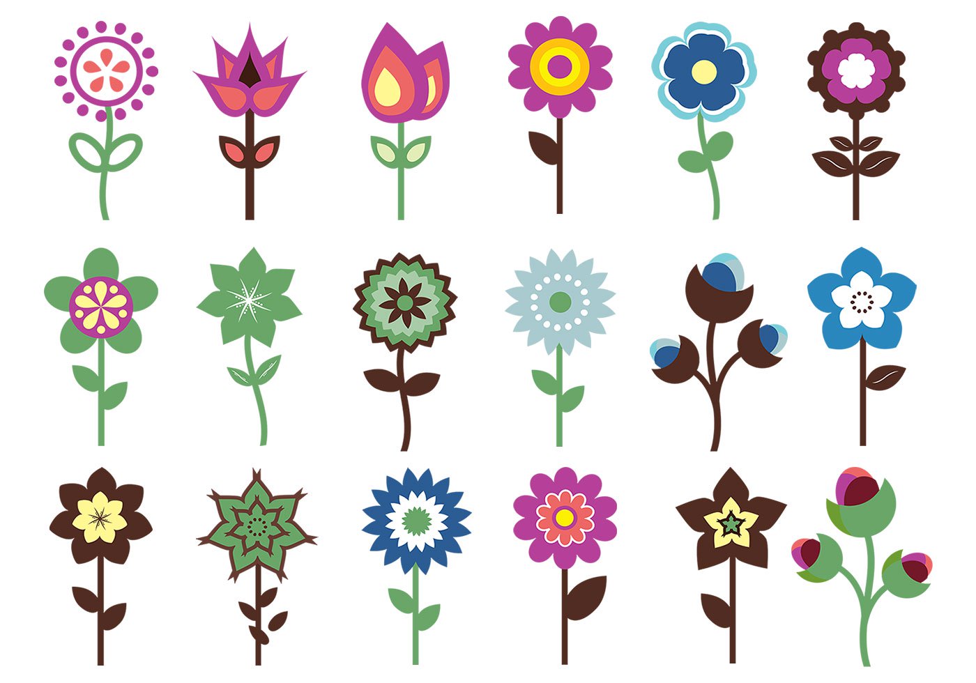 1400x980 Retro Flower Brush Pack
