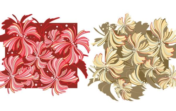 600x380 Whispy Flower Vector Wallpaper Free