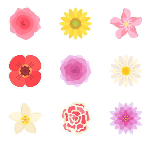 600x564 Flower Icons