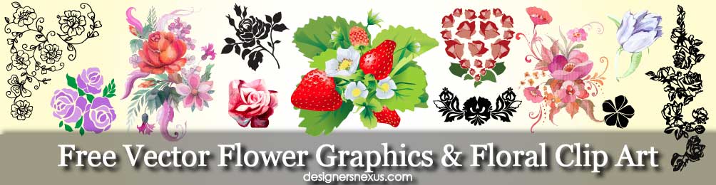 1004x260 Free Downloads Floral Clip Art Amp Vector Flower Graphics