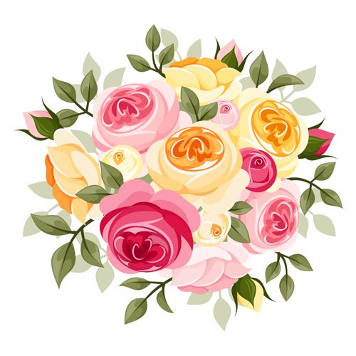 500x500 Elegant Flowers Bouquet Vector 04 Greengate