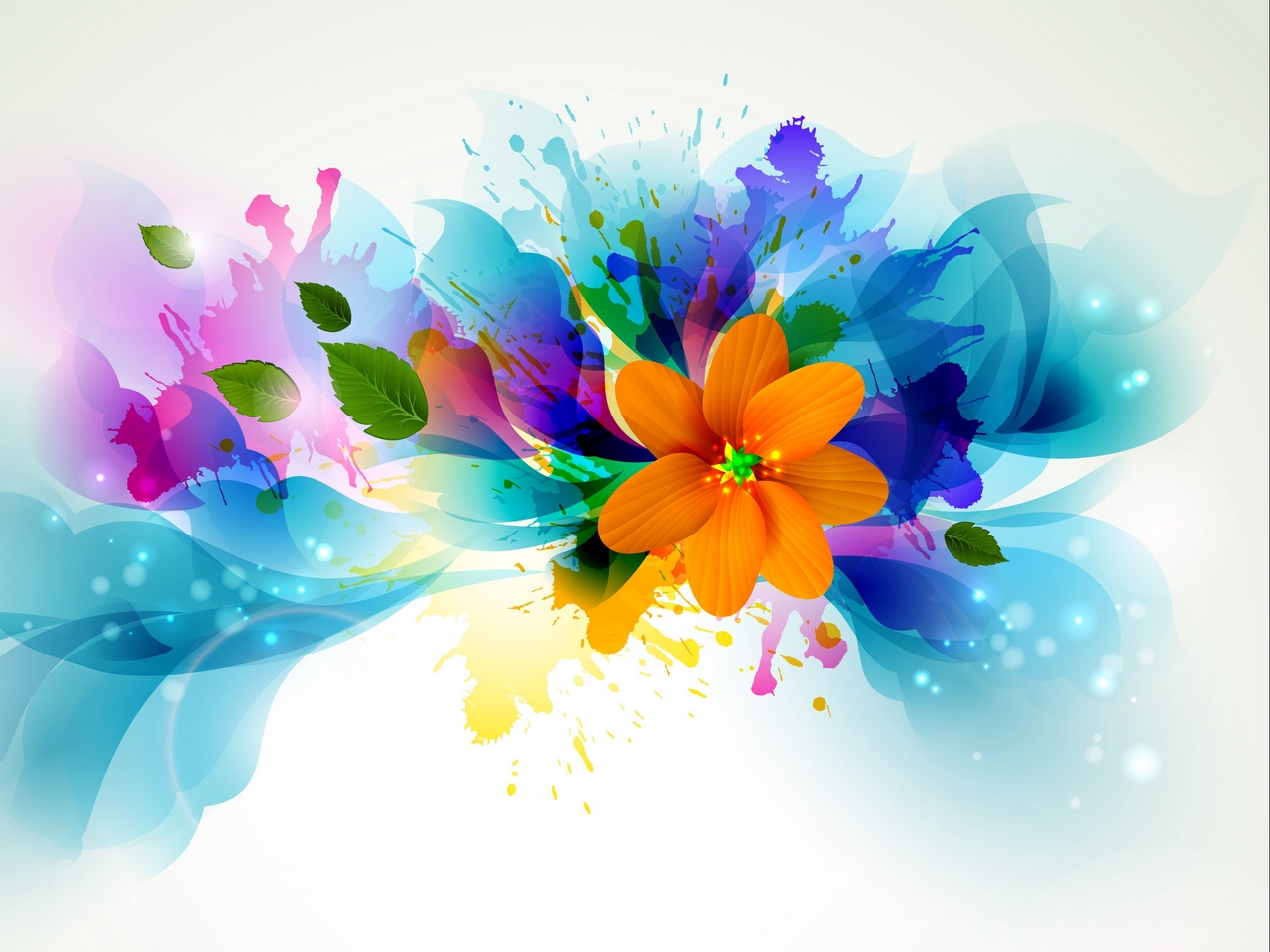 1280x960 Download Wallpaper 1280x960 Flower, Vector, Petals, Paint Standard