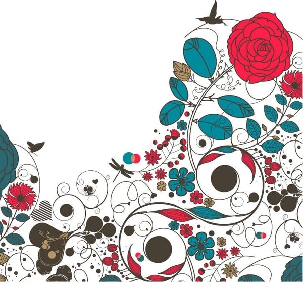 600x558 Floral Flower Vector Background Free Vector In Encapsulated