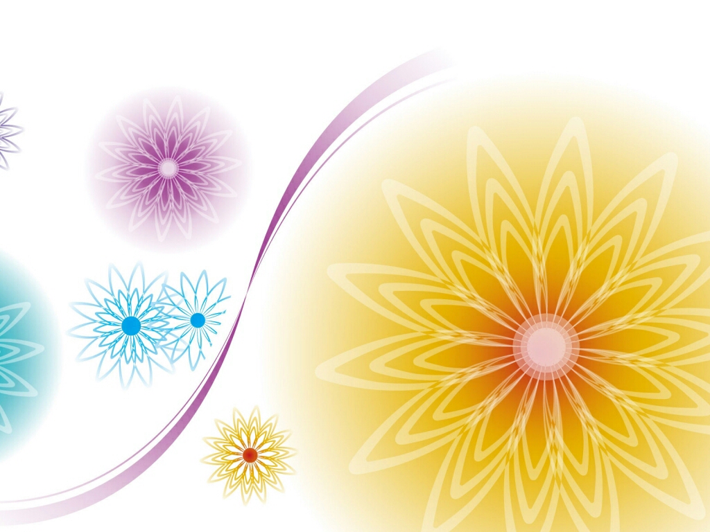 1024x768 Flowers Vector Art Wallpapers.