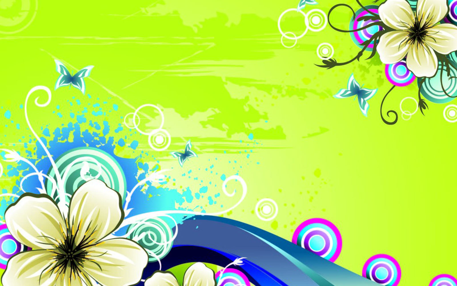 1600x1000 Vector Flowers Wallpapers ~ Desktop Wallpaper