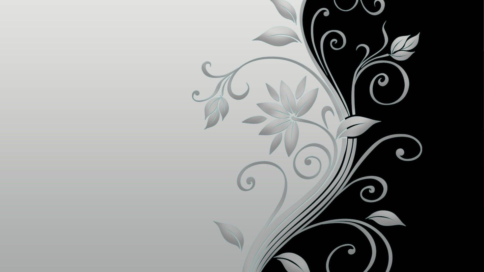 1920x1080 Black And White Vector Flower Wallpaper 2175