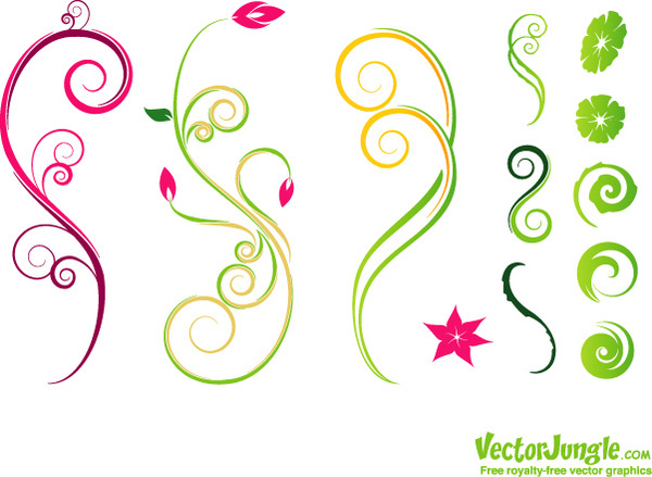 600x439 Free Vines Flower Set Free Vector In Encapsulated Postscript Eps