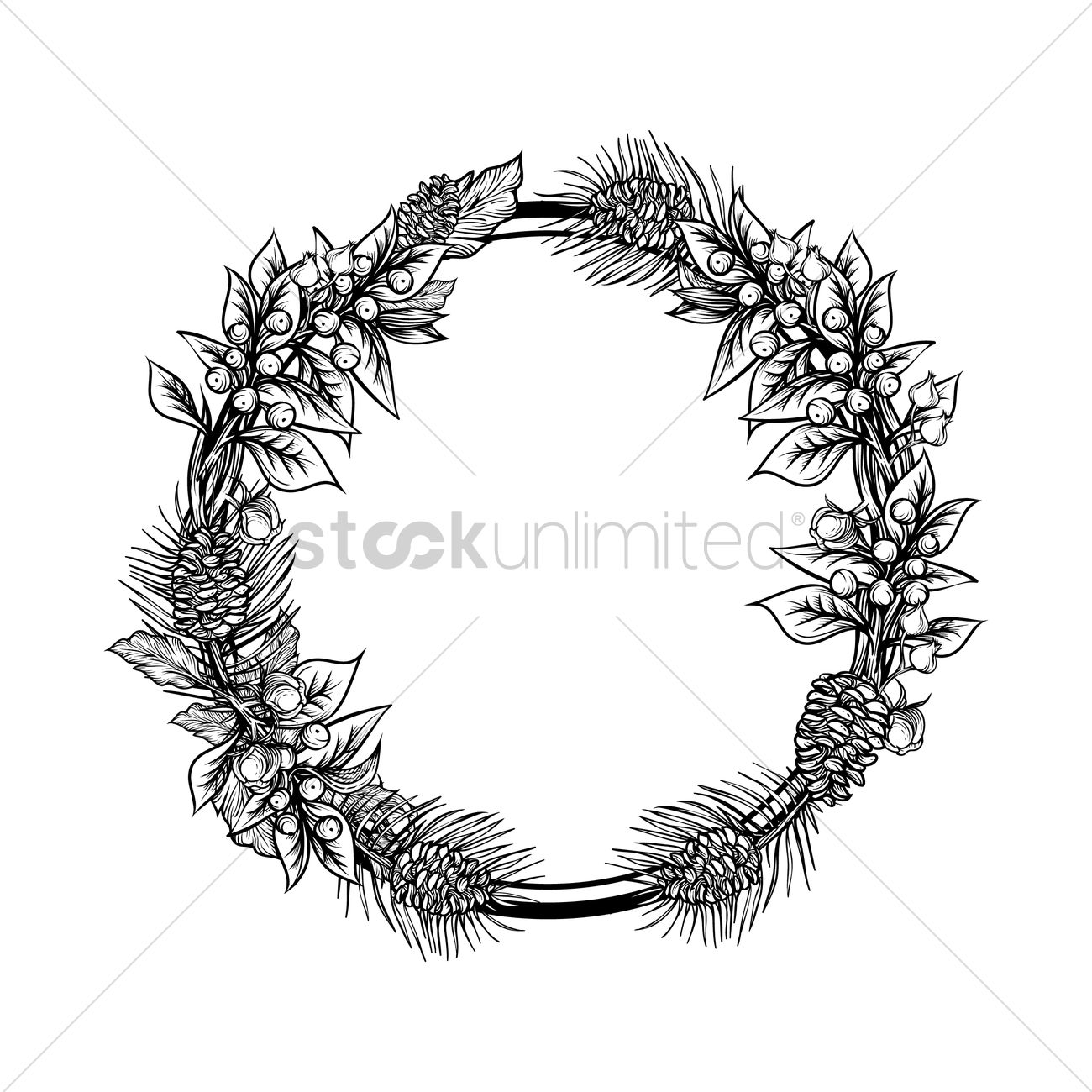 1300x1300 Flower Wreath Vector Image