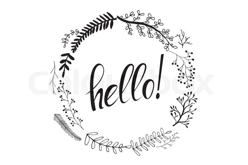 800x533 Hand Drawn Flowers Wreath. Cute, Colorful Vector Flowers For