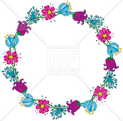 400x393 Cartoon Floral Wreath Vector Image Vector Artwork Of Design