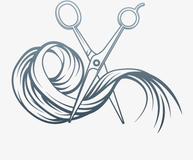381x316 Vector Scissors Flowing Hair Haircut, Scissors, Elegant, Hair Png