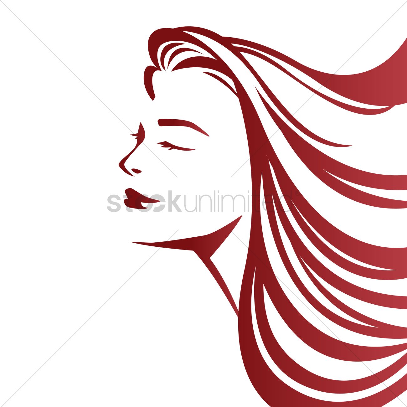 1300x1300 Artistic Design Of Woman With Flowing Hair Vector Image