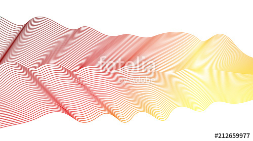 500x279 Vector Red, Yellow Waving Pleated Ribbon On White Background