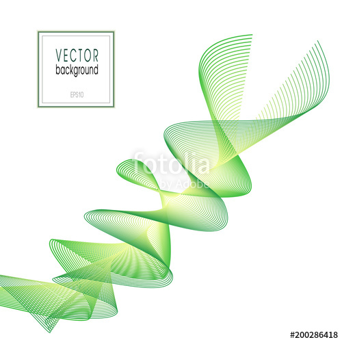 500x500 Abstract Spiral Line Art Wave. Vector Green And Yellow Wavy