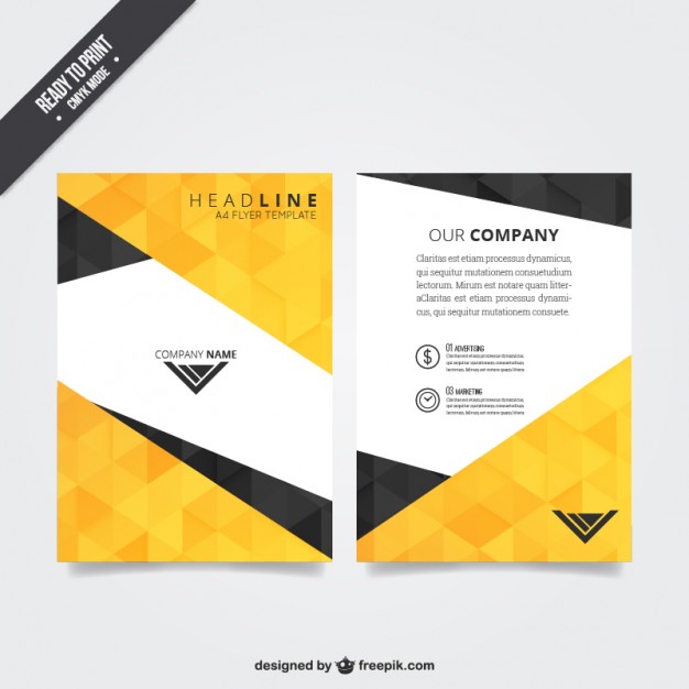 626x626 Flyer Template With Polygonal Pattern Vector Free Download
