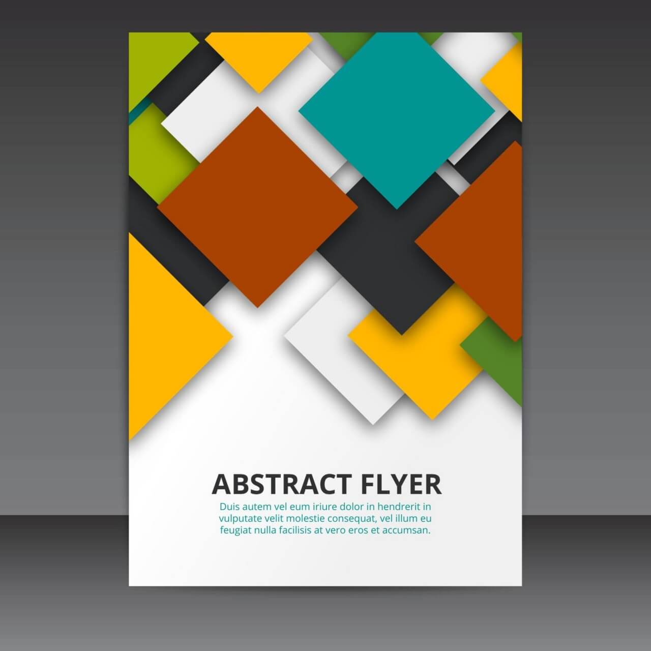 1280x1280 Free Vector Flyer Template Vector Design With Colorful 3d Squares
