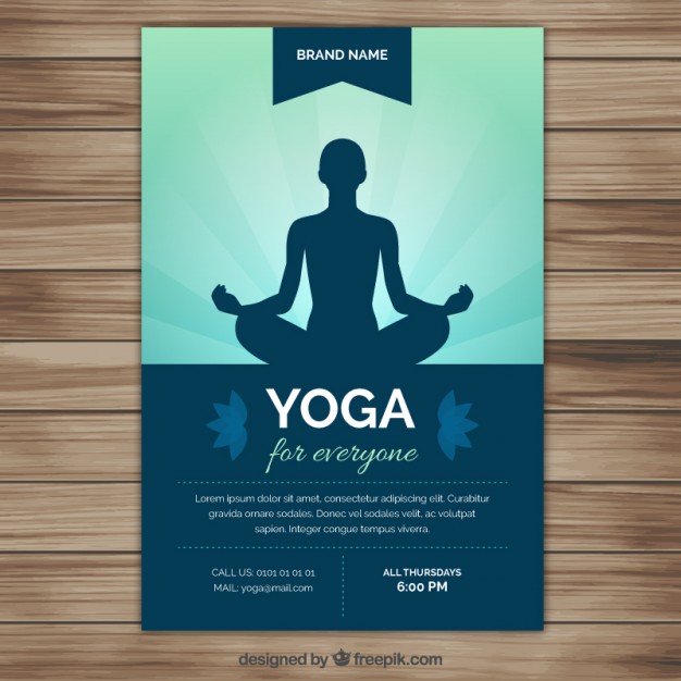 626x626 Yoga Brochure Design Yoga Silhouette Flyer Vector Free Download