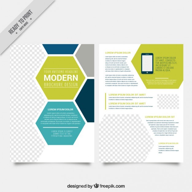 626x626 Ai] Modern Hexagonal Flyer Vector Free Download