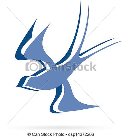 417x470 Vector Illustration Of Logo Flying Bird.