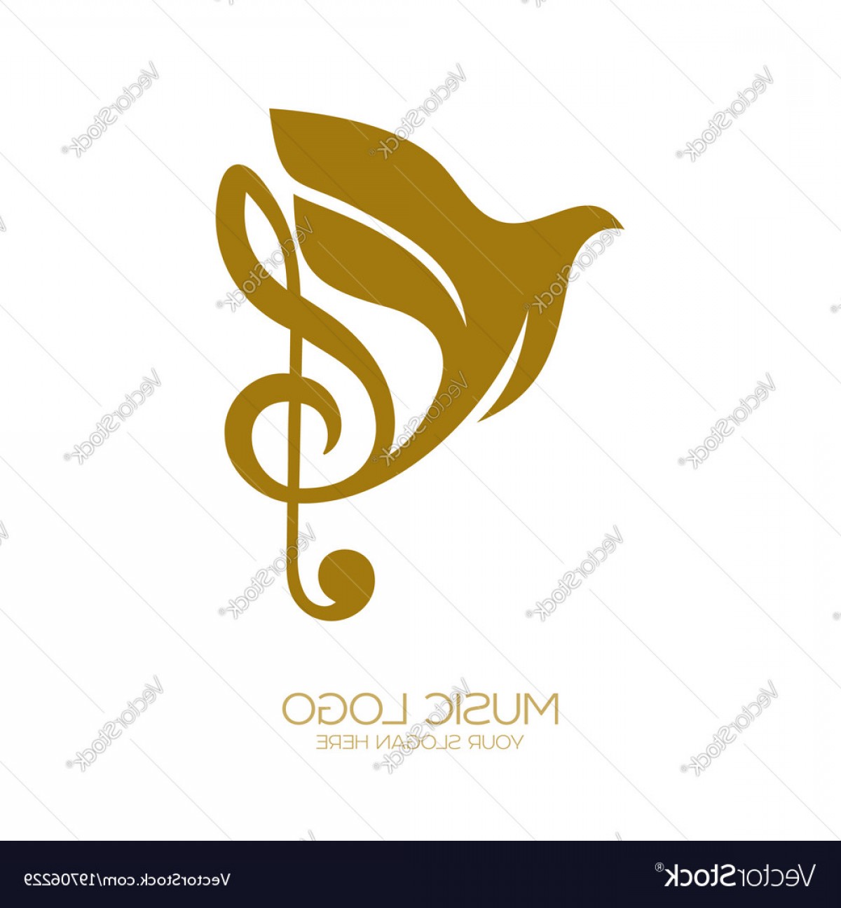 1200x1296 Music Logo Treble Clef And Flying Dove Vector Orangiausa