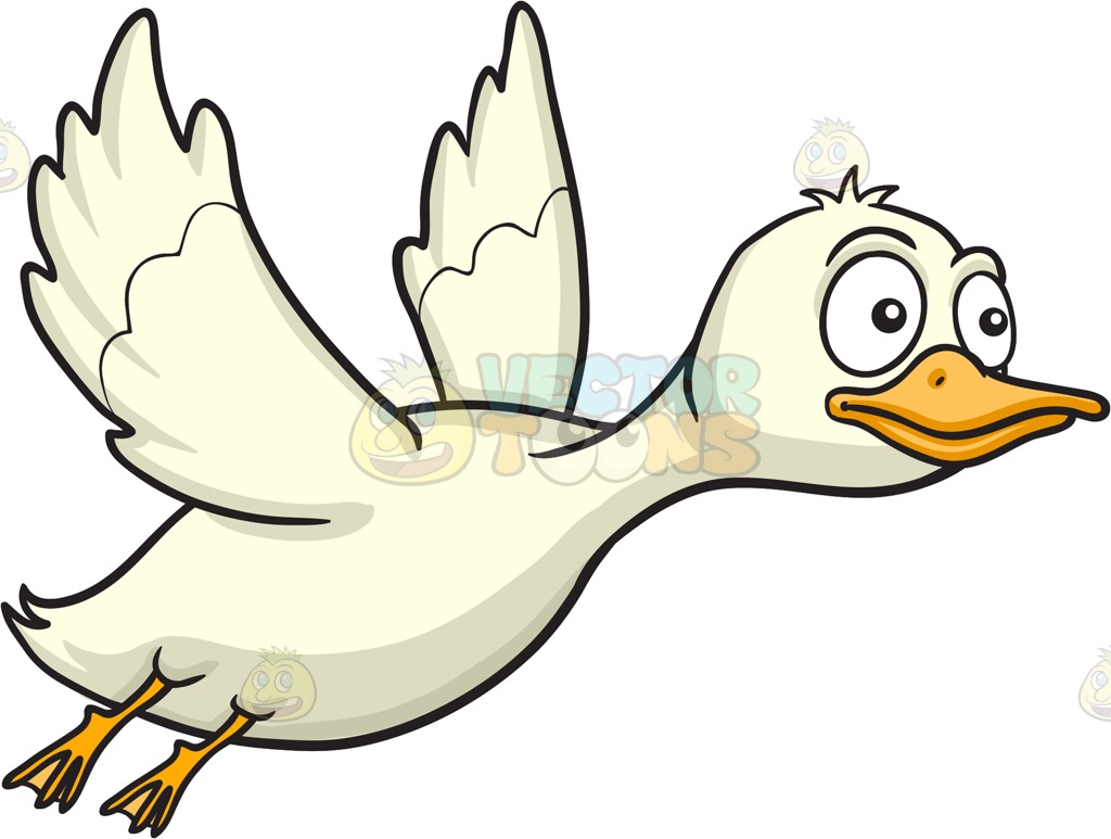 1024x773 A Flying Duck Clipart By Vector Toons