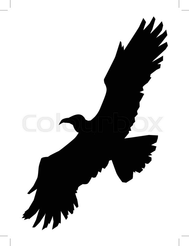 616x800 Silhouette Of Big, Flying Eagle Stock Vector Colourbox