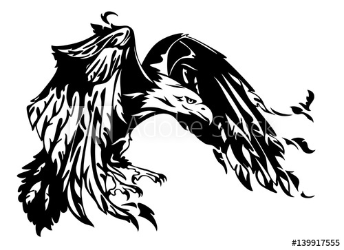 500x363 Flying Eagle Vector Illustration