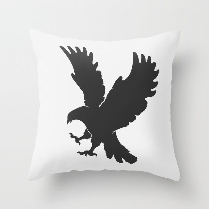 700x700 Vector Silhouette Flying Eagle On A White Background Throw Pillow