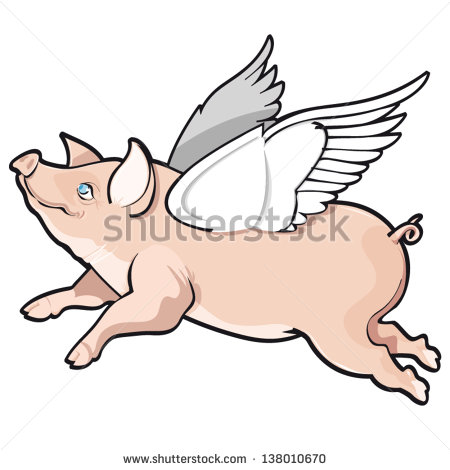 450x470 Flying Pig Clipart