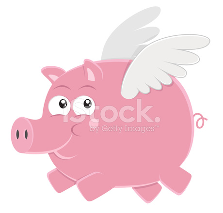460x440 Flying Pig Stock Vector